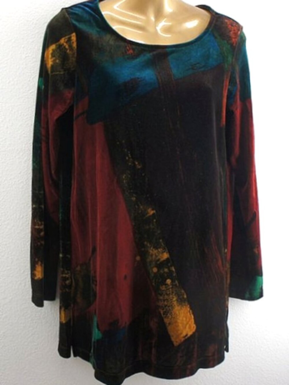 Chico's Velvet Abstract Tunic Top size 1
